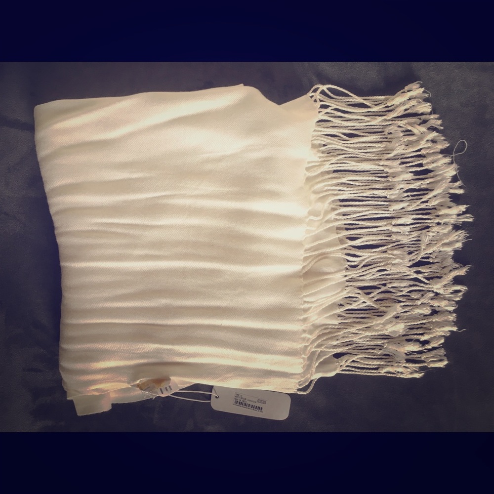 Never used white scarf with tags